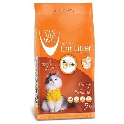 VanCat Cat Litter Orange - Бентонитовый наполнитель для кошачьего туалета с ароматом апельсина 55446 фото