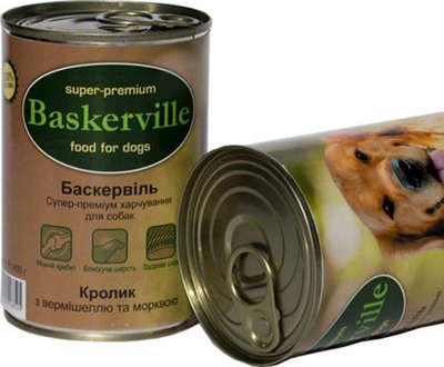 Baskerville Консерви Кролик з вермішеллю та морквою для собак 21523 фото