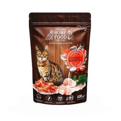 Home Food Сухий корм «Курочка і креветка» для дорослих активних котів і кішок 3038004 фото