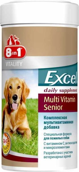 8in1 Vitality Excel Multi Vitamin Senior - Мультивитаминный комплекс для пожилых собак 660436 /108696 фото