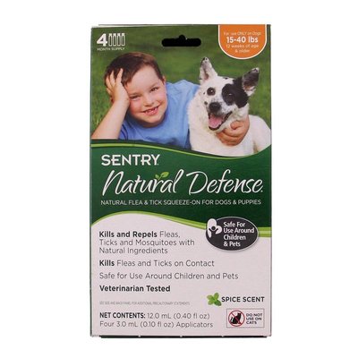 Sentry Natural Defense Flea & Tick Squeeze-on for Dogs & Puppies - Протипаразитарні краплі на холку від бліх і кліщів для собак і цуценят 22824 фото