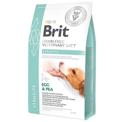 Brit GF Veterinary Diet Dog Struvite - Беззерновая диета при мочекаменной болезни с яйцом, индейкой, горохом и гречкой для собак 170951/8226 фото