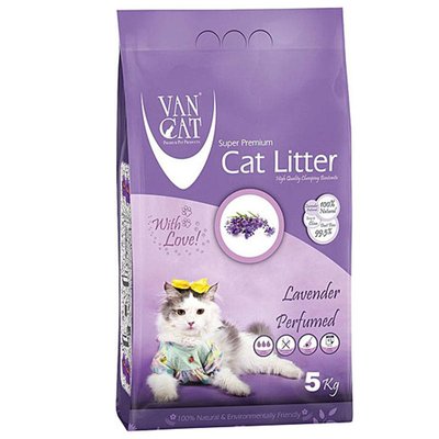 VanCat Cat Litter Lavender - Бентонитовый наполнитель для кошачьего туалета с ароматом лаванды 55448 фото