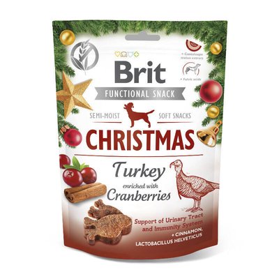 Brit Care Dog Functional Soft Snacks Turkey&Cranberries – Різдвяні напіввологі ласощі з індичкою та журавлиною для собак XMASS_11959***** фото