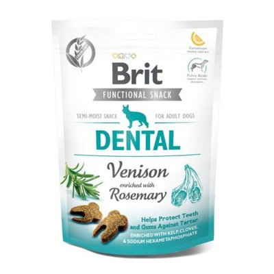 Brit Care Dog Functional Snack Dental – Функціональні ласощі з олениною і розмарином для захисту зубів і ясен для дорослих собак всіх порід 111418/9949 фото
