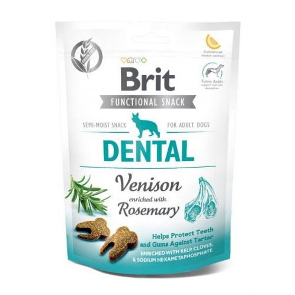 Brit Care Dog Functional Snack Dental – Функциональное лакомство для защиты зубов и дёсен с олениной и розмарином для взрослых собак всех пород 111418/9949 фото