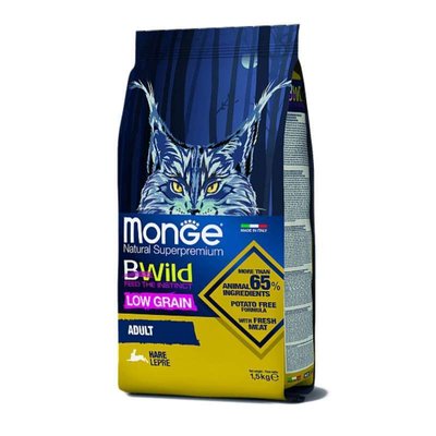 Monge BWild Low Grain Hare Adult Cat - Сухой низкозерновой корм с мясом зайца для взрослых кошек 70012003 фото