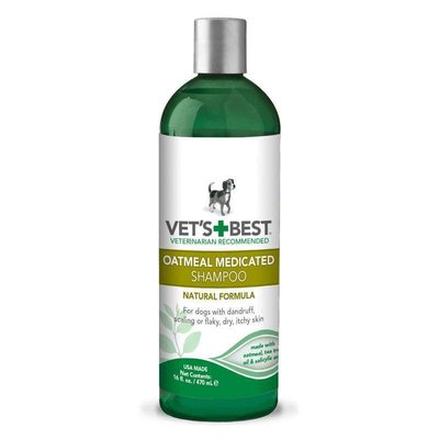 VET`S BEST Oatmeal Medicated Shampoo - Терапевтичний шампунь від лупи, лущення, для сухої шкіри vb10344 фото
