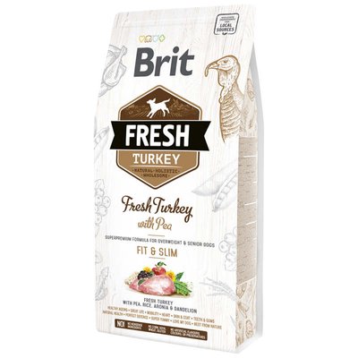 Brit Fresh Turkey With Pea Light Fit Slim Adult - Сухий корм з індичкою і горохом для дорослих собак 170996 /0809 фото