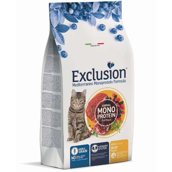 Exclusion Noble Grain Cat Adult Beef - Монопротеїновий сухий корм з яловичиною для дорослих котів всіх порід віком від 12 місяців 5194 фото