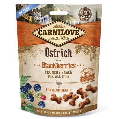Carnilove Dog Crunchy Snack Ostrich with Blackberries - Ласощі з м'ясом страуса і ожиною для дорослих собак всіх порід 100406/7274 фото