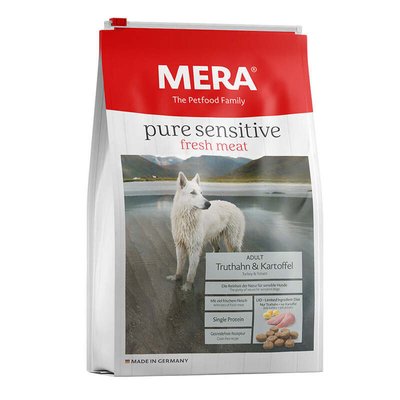 Mera Dog Pure Sensitive Fresh meat Turkey and Kartoffel - Сухий беззерновий корм з індичкою та картоплею для собак 057181 - 7126 фото