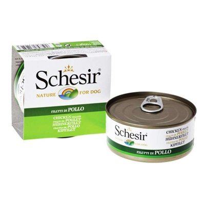 Schesir Chicken Fillet - Консервований корм з курячим філе для дорослих собак 712523 фото