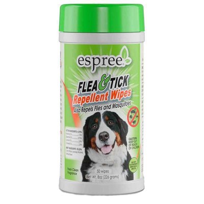Espree Flea & Tick Wipes - Вологі серветки для додаткового захисту від бліх і кліщів для собак та котів e01457 фото