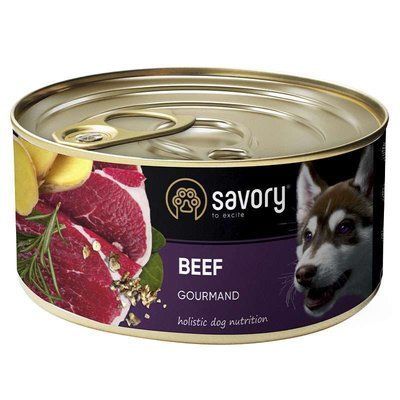 Savory Dog Gourmand Вeef - Вологий корм з м'яса яловичини для дорослих собак гурманів 30426 фото