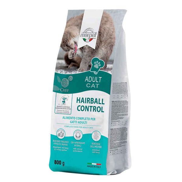 Marpet Chef Adult Cat Hairball Control Chicken – Сухой корм с курицей для кошек, способствующий выведению шерсти из ЖКТ GB140/008 фото