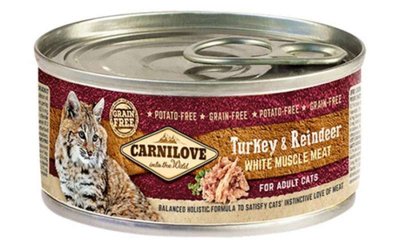 Carnilove Turkey & Reindeer for Adult Cats - Влажный корм с индейкой и олениной для взрослых котов 100562/111284/9018 фото