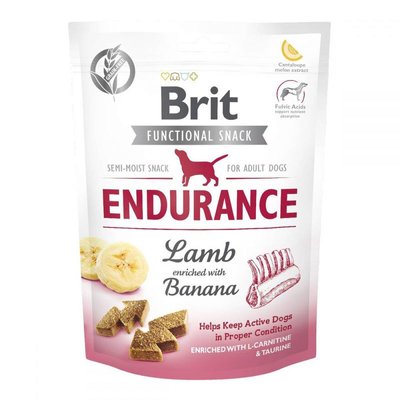 Brit Care Dog Functional Snack Edurance Lamb – Функціональні ласощі з ягням і бананом для дорослих активних собак всіх порід 111424/0006 фото
