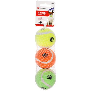Flamingo Игрушка для собак Smash Tennis Ball – теннисный мяч 6 см с пищалкой, набор 3шт. 45650 фото