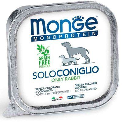 Monge Monoprotein Dog Solo Only Rabbit &ndash; Монопротеїновий паштет з кроликом для собак 70014205 фото