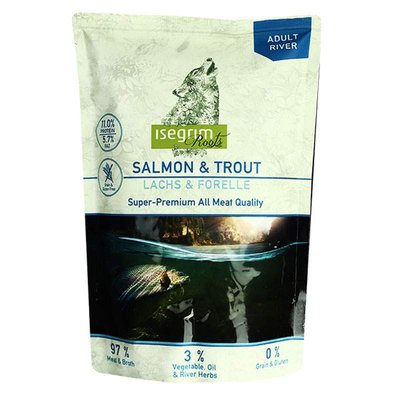 Isegrim Pouch Roots Salmon & Trout - Консервований корм з лососем і фореллю для дорослих собак 95751 фото