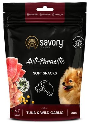 Savory Anti-Parasitic soft snacks with Tuna and Wild Garlic - М'які ласощі з тунцем та диким часником з антипаразитарним ефектом для дорослих собак 31324 фото