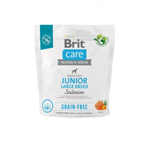 Brit Care Dog Grain-free Junior Large Breed - Сухий беззерновий корм з лососем для цуценят і молодих собак гігантських порід 172199 фото