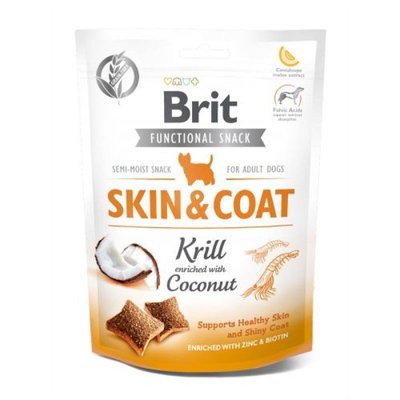 Brit Care Dog Functional Snack Skin & Coat – Функціональні ласощі з крилем і кокосом для здорової шкіри та шерсті у дорослих собак всіх порід 111420/9963 фото