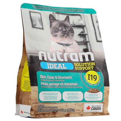 Nutram I17 Ideal Solution Support Indoor Cat - Сухий корм з куркою для дорослих вибагливих котів I17_(340g) фото