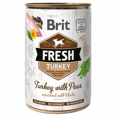 Brit Fresh Turkey & Peas - Консерви з індичкою і горохом для собак 100157/3879 фото