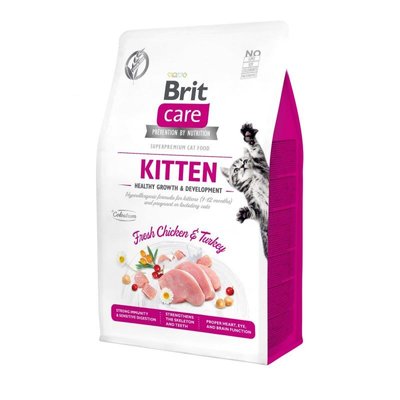 Brit Care Cat Grain-Free Kitten Healthy Growth And Development - Сухий беззерновий корм з індичкою і куркою для кошенят, для здорового росту та розвитку 171279/0686 фото