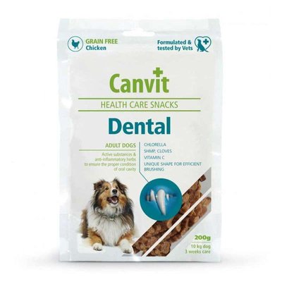 Canvit Dental Snack - Полувлажное лакомство для ухода за зубами и ротовой полостью взрослых и стареющих собак can508808 фото