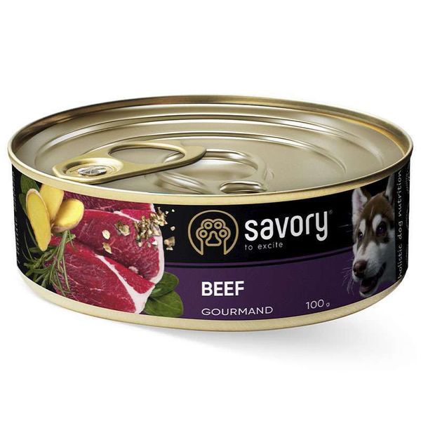 Savory Dog Gourmand Вeef - Влажный корм с мясом говядины для взрослых собак гурманов 30419 фото