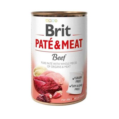 Brit PATE & MEAT Beef - Консервированный корм с говядиной для собак 100858/100072/0274 фото