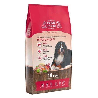 Home Food Premium Adult Maxi - Сухий корм "М'ясне асорті" для дорослих собак великих порід 1069100 фото