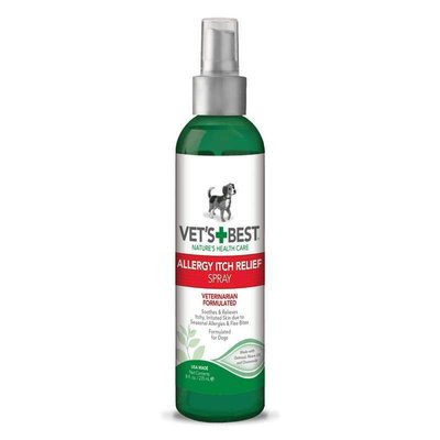 VET`S BEST Allergy Itch Relief Spray - Спрей для собак при алергії, для чутливої шкіри vb10232 фото