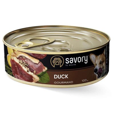Savory Dog Gourmand Duck - Вологий корм з качкою для дорослих собак гурманів всіх порід 30457 фото