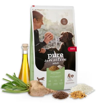 Mera Dog Pure Sensitive Adult Insect Protein – сухой корм для взрослых собак с аллергией и пищевой непереносимостью, рецепт с белком насекомых 056581 - 6526 фото