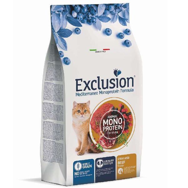 Exclusion Noble Grain Cat Sterilized Beef - Монопротеїновий сухий корм з яловичиною для дорослих стерилізованих котів всіх порід 5198 фото