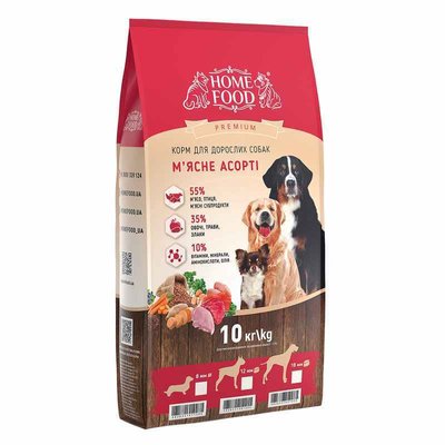 Home Food Premium Adult Mini - Сухий корм "М'ясне асорті" для дорослих собак малих порід 1067100 фото