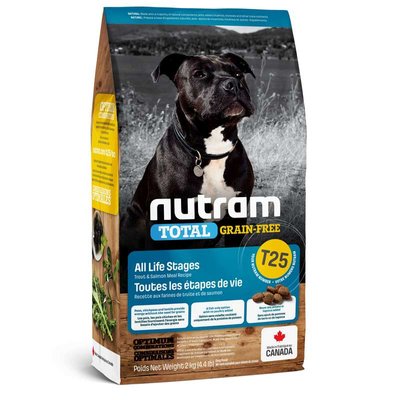 Nutram T25 Total Grain-Free Salmon and Trout Dog - Сухой беззерновой корм с лососем и форелью для собак различных пород на всех стадиях жизни T25_(11.4kg) фото