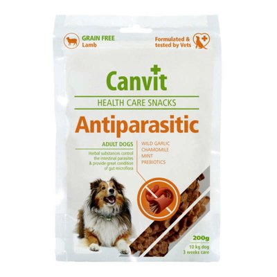 Canvit Antiparasitic Snack - Напіввологі ласощі для собак з чутливим травленням can508815 фото