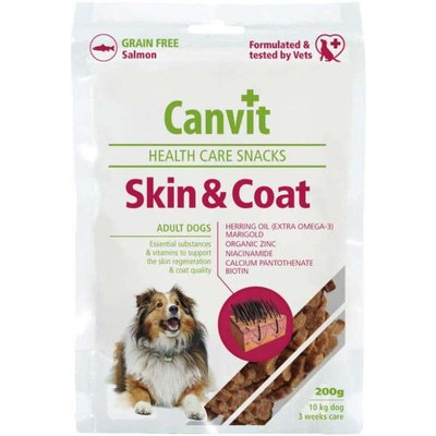 Canvit Skin&Coat Snack - Напіввологі ласощі для здорової шкіри і красивої шерсті собак can508778 фото