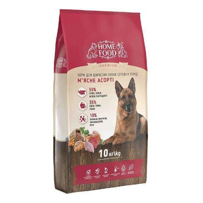 Home Food Premium Adult Medium - Сухий корм "М'ясне асорті" для дорослих собак середніх порід 1068100 фото