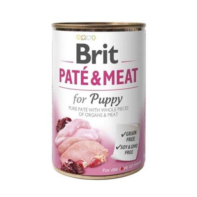 Brit PATE & MEAT for Puppy - Консервований корм з куркою та індичкою для цуценят 100862/100079/0335 фото