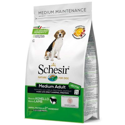 Schesir Dog Medium Adult Lamb - Сухой монопротеиновый корм с ягнёнком для взрослых собак средних пород ШСВСЯ3 фото