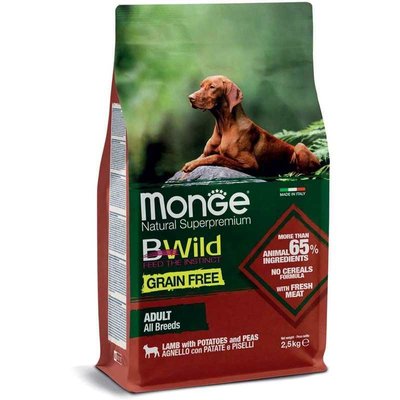 Monge BWild Grain Free Lamb Adult All Breeds - Беззерновой корм с ягненком для взрослых собак различных пород 70011723 фото