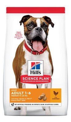 Hill's SP Canine Adult Medium Breed Light - Сухой корм с курицей для взрослых собак среднихпород от 1 года до 5 лет 604359 фото