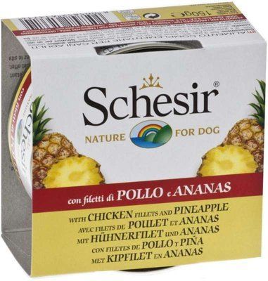 Schesir Chicken & Pineapple - Консервований корм з куркою та ананасом для дорослих собак 613714 фото