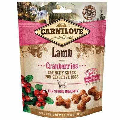 Carnilove Dog Crunchy Snack Crunchy Lamb with Cranberries - Лакомство с ягненком и клюквой для взрослых собак всех пород с чувствительным пищеварением 100405/7250 фото